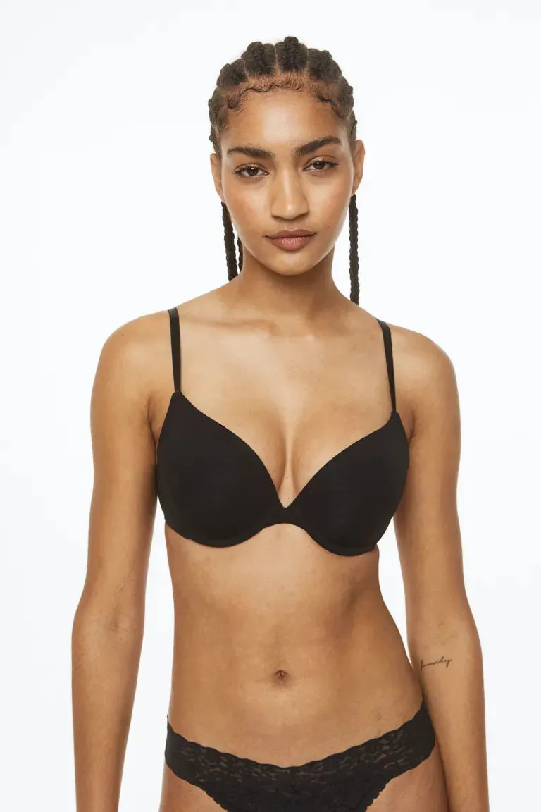 2 push-up bras H&M, white black