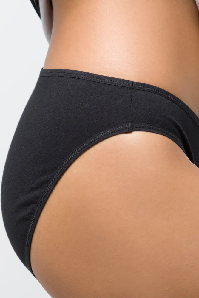 3 Pack Cotton Blend Bikini Panties Grey