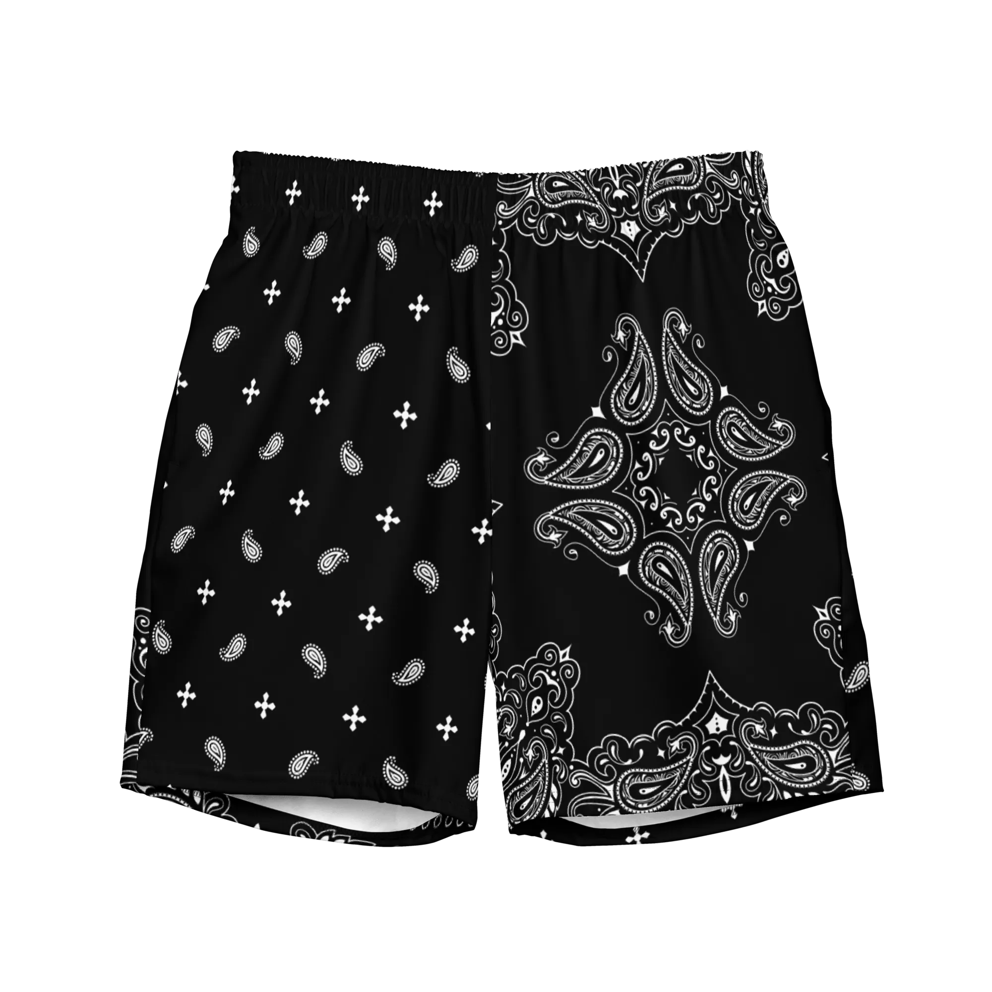 Black Bandana Men's Swim Trunks