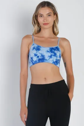 Blue Tie-Dye Sleeveless Sports Bra /3-3
