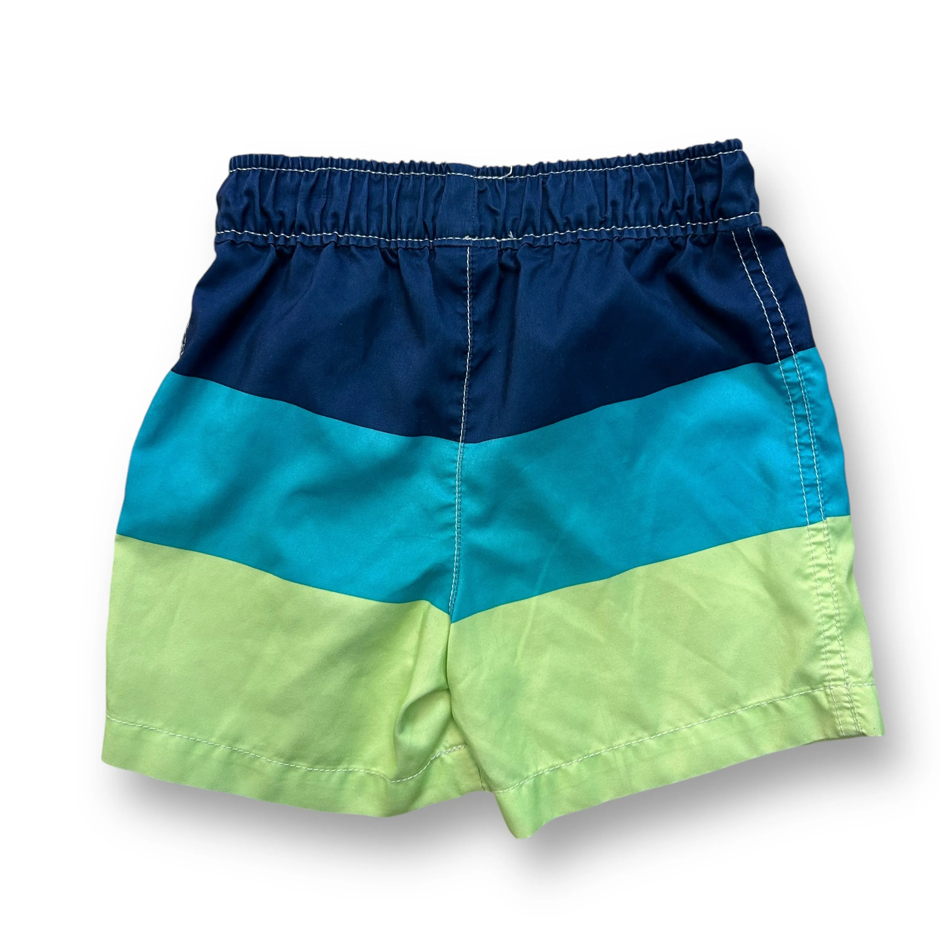 Boys Carter's Size 18 Months Blue & Green Striped Swim Trunks