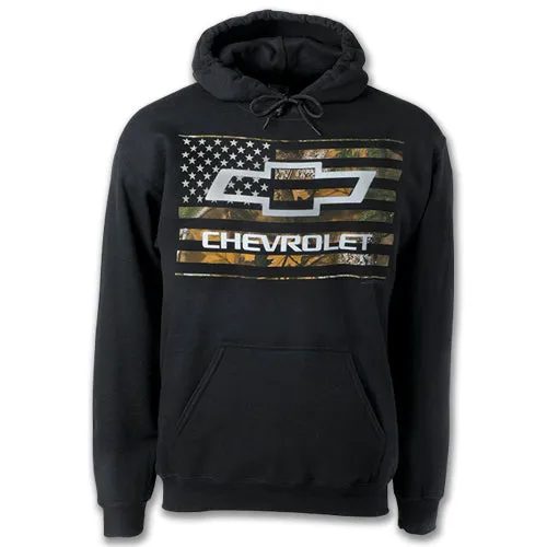 Chevy Bowtie Camo Flag Hoodie Sweatshirt