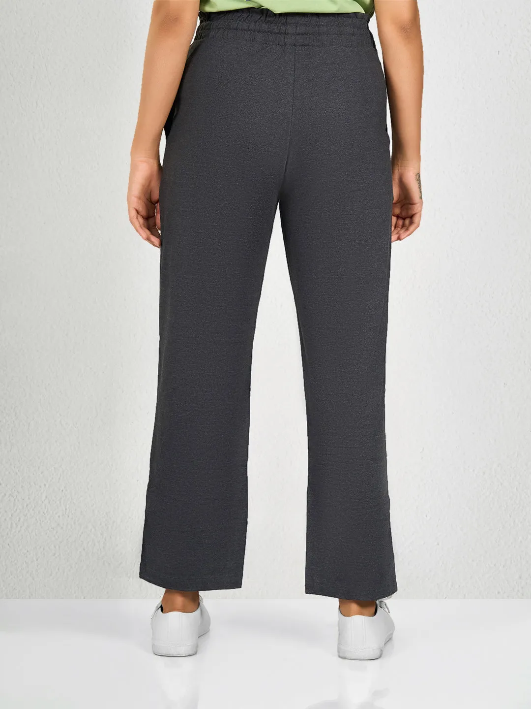 Dark Grey Solid CR Track Pant