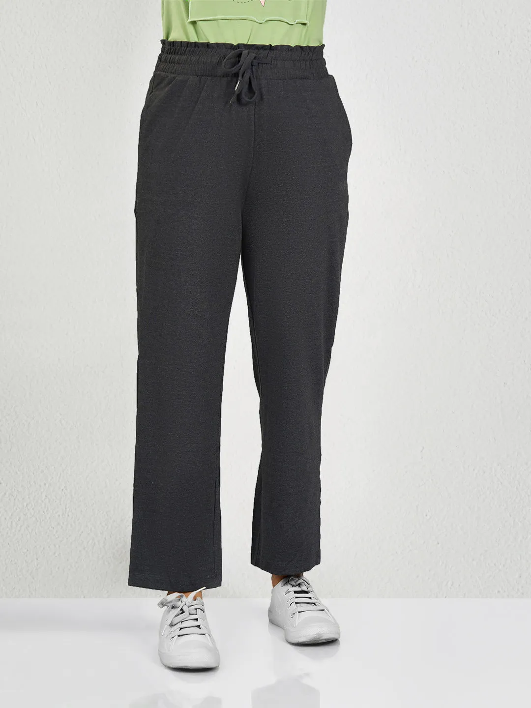 Dark Grey Solid CR Track Pant