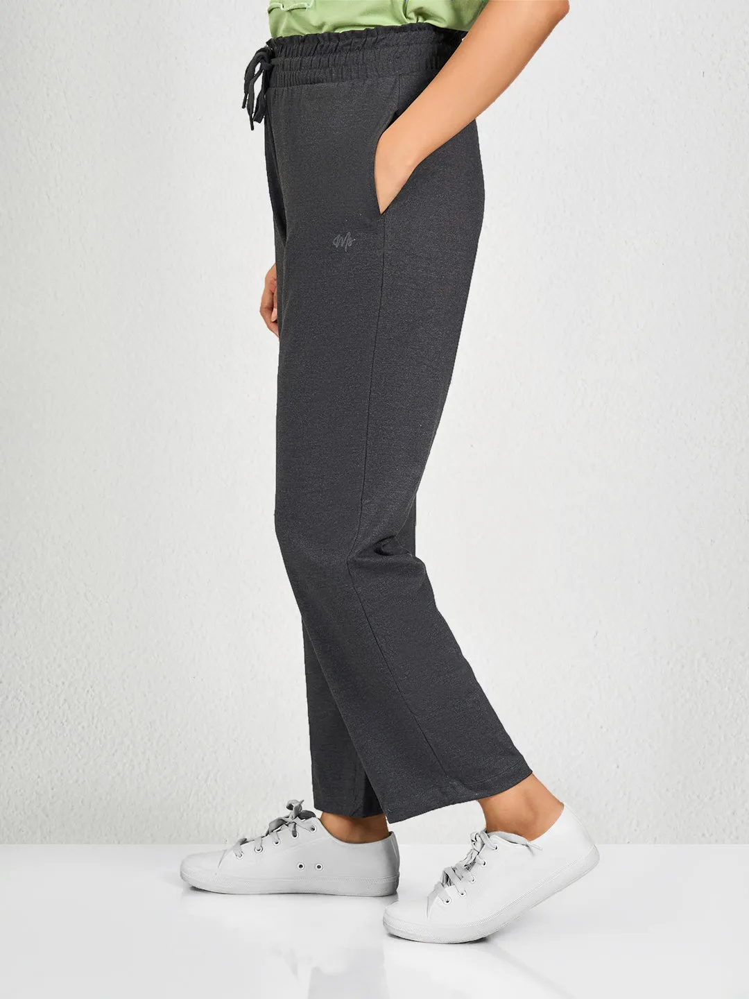 Dark Grey Solid CR Track Pant