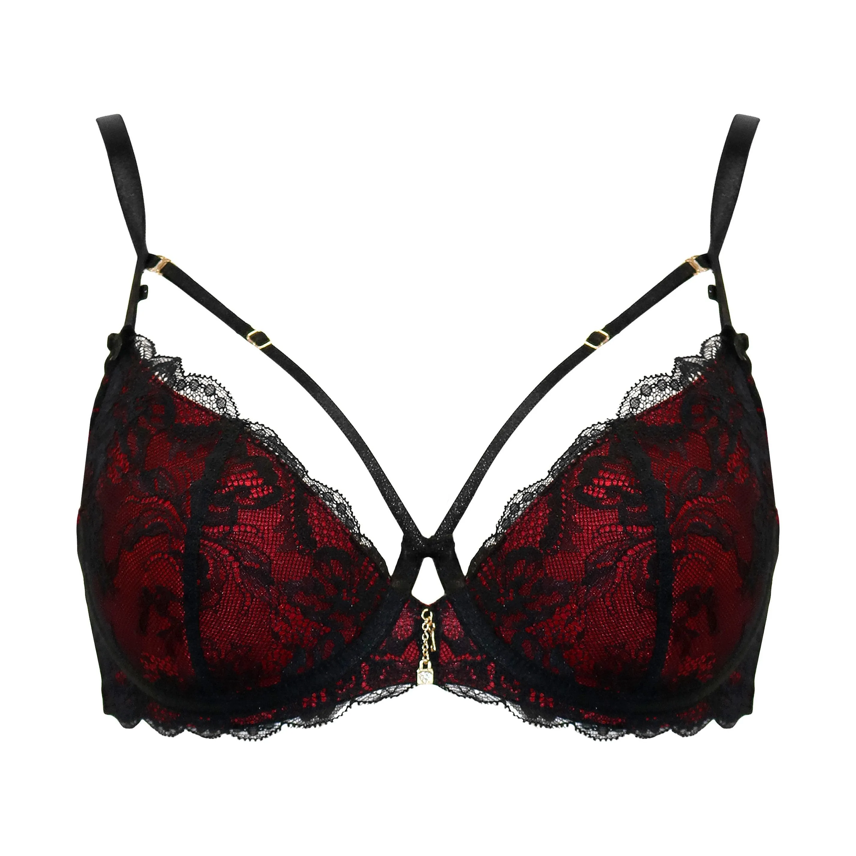 DESIRE PADDED BRA BLACK/RED