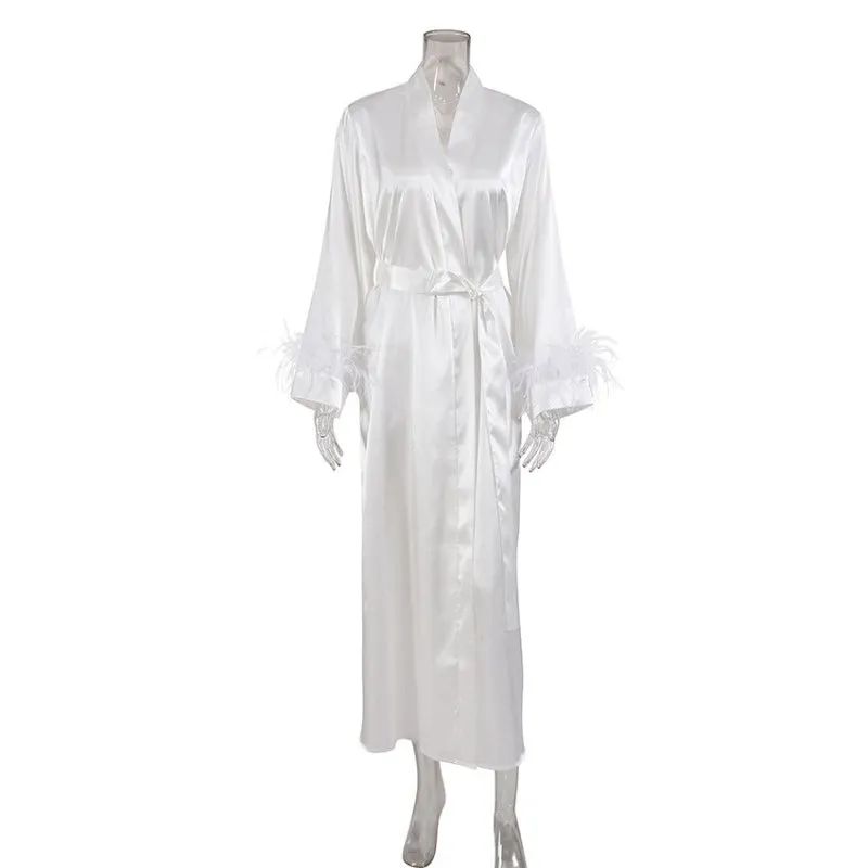 Feather Sleeves Gown For Women