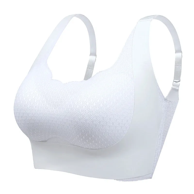 Full cup adjustable large size underwear for women with large breasts, seamless, no steel ring, thin bra to collect side breasts and prevent sagging