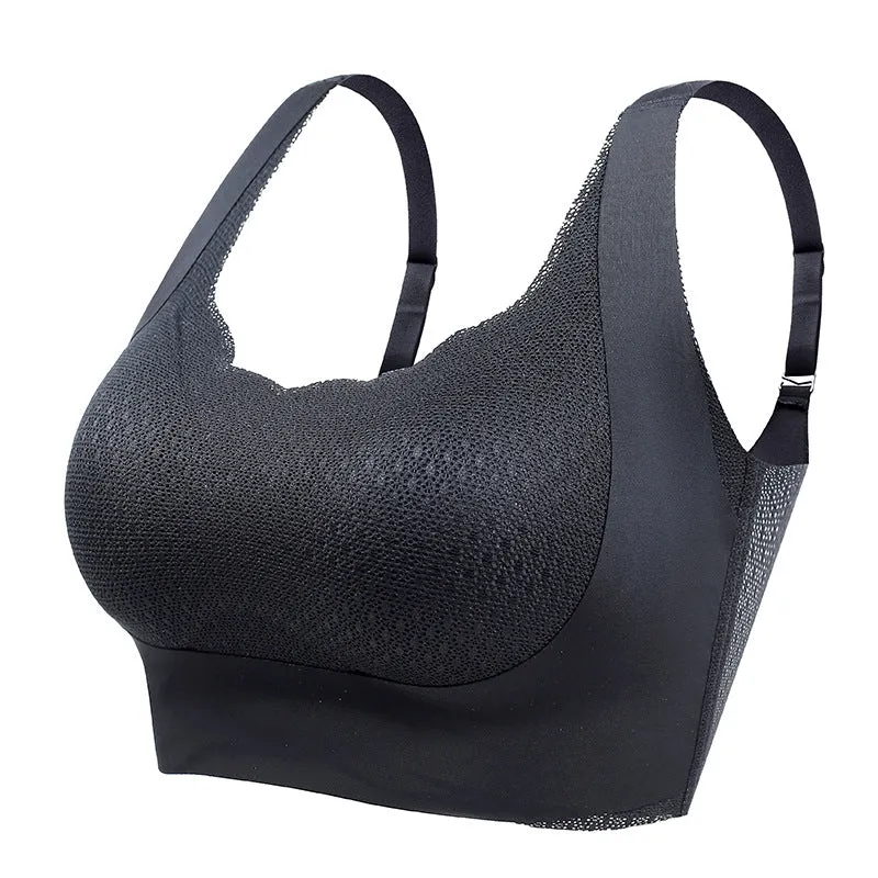 Full cup adjustable large size underwear for women with large breasts, seamless, no steel ring, thin bra to collect side breasts and prevent sagging