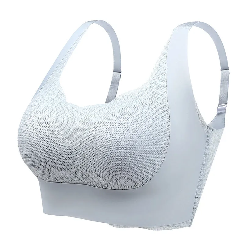 Full cup adjustable large size underwear for women with large breasts, seamless, no steel ring, thin bra to collect side breasts and prevent sagging