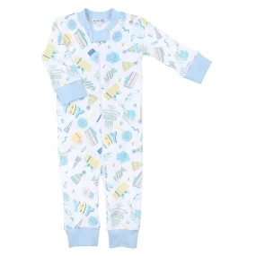 Magnolia Baby Birthday Bash Zipped Pajamas - Blue