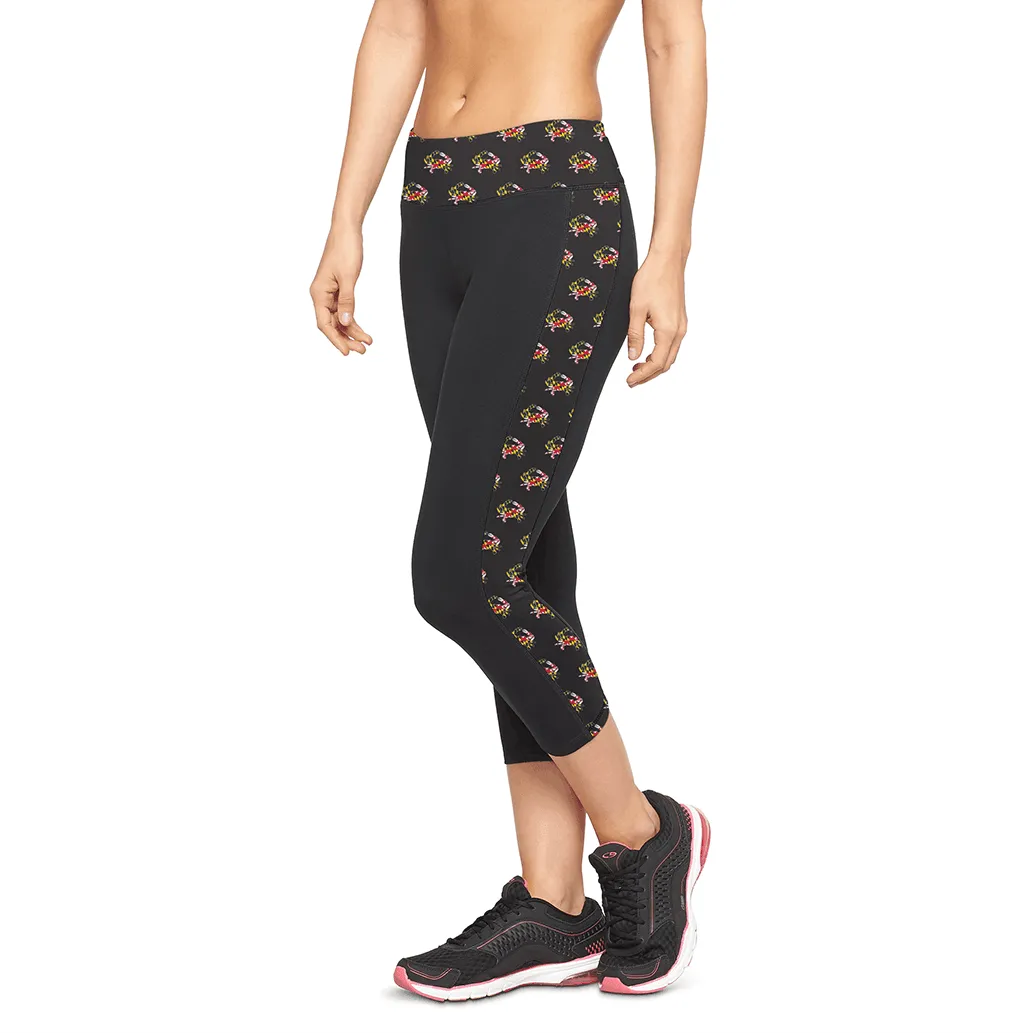 Maryland Flag Crab Pattern Sides (Black) / Yoga Leggings
