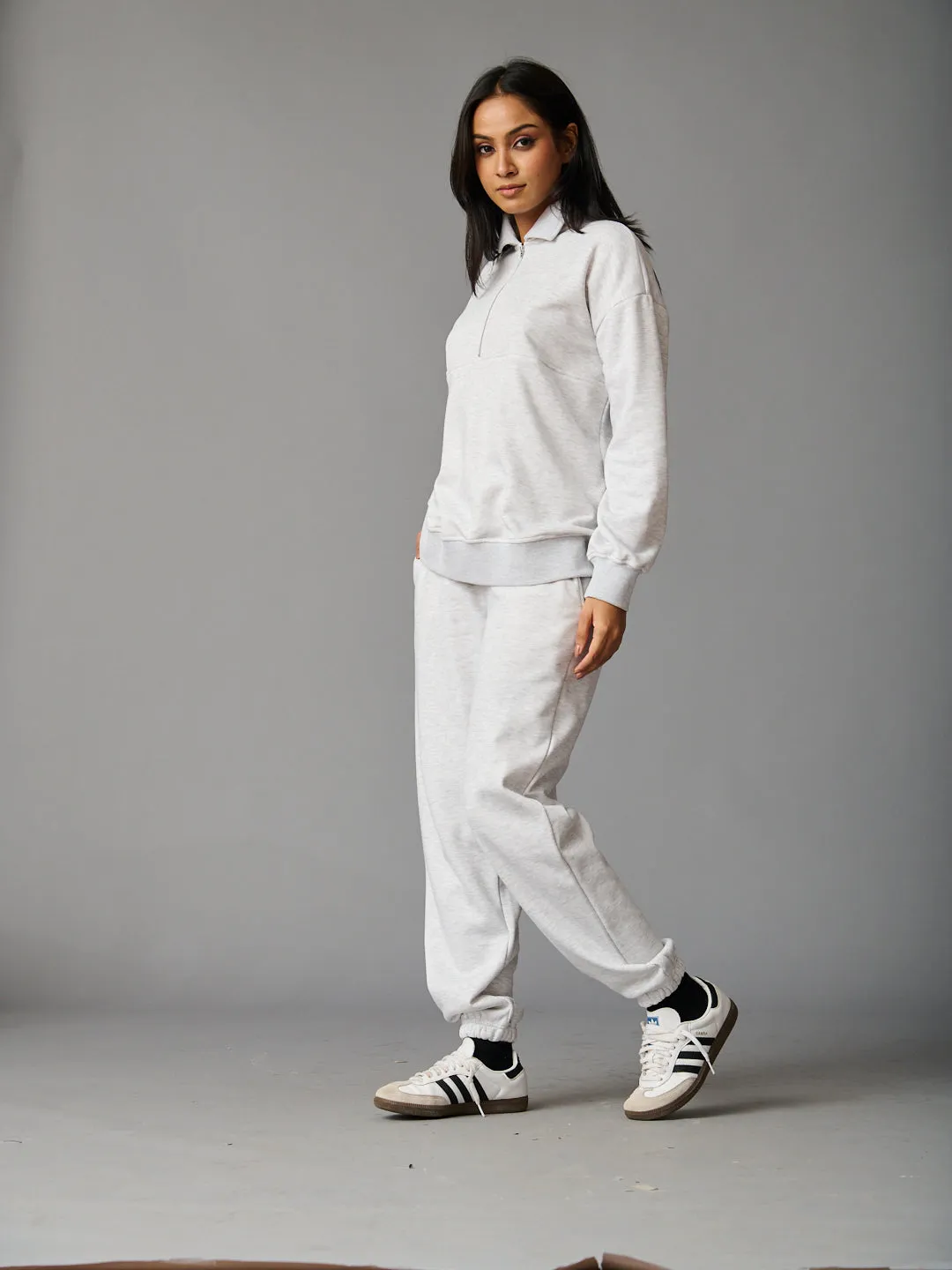 MELANGE MODE FLEECE COORD SET