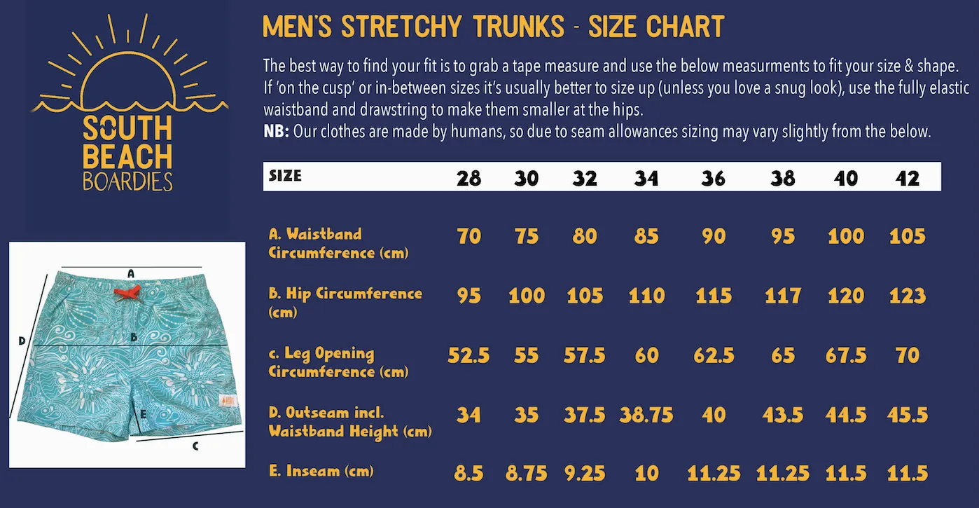 Men's Stretchy Trunks: Seahorse