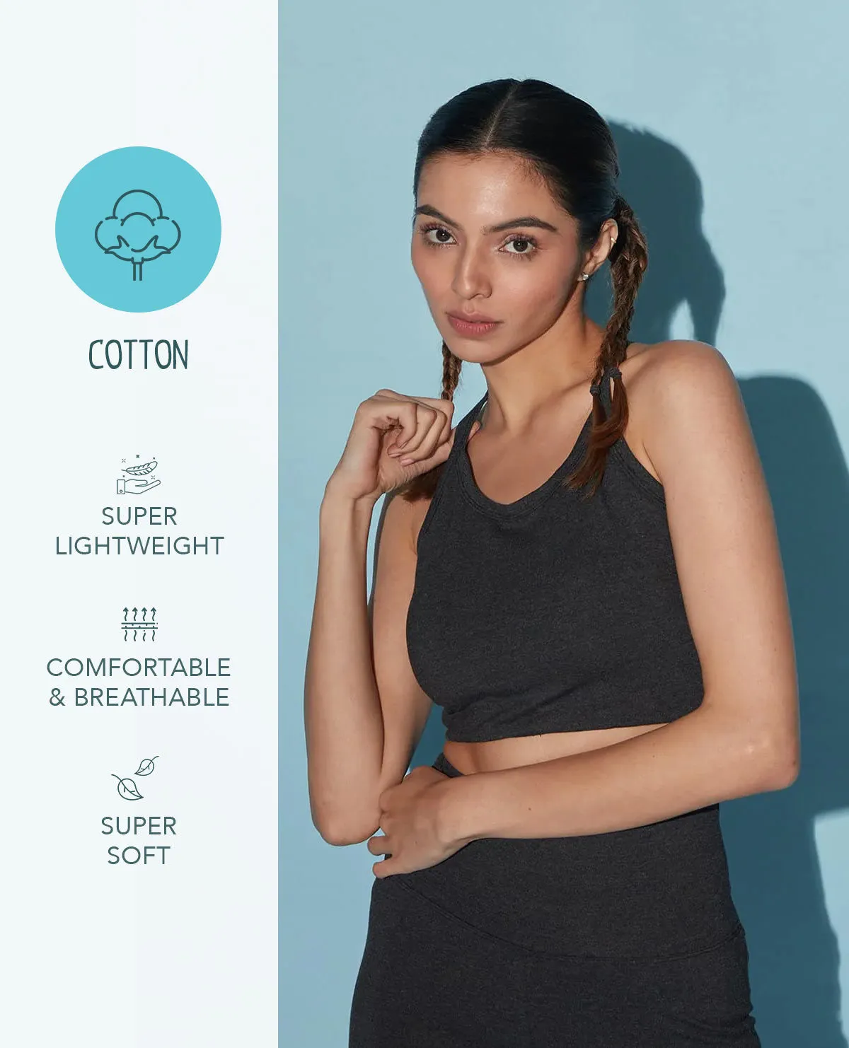 Mid Impact Cotton Sports Bra