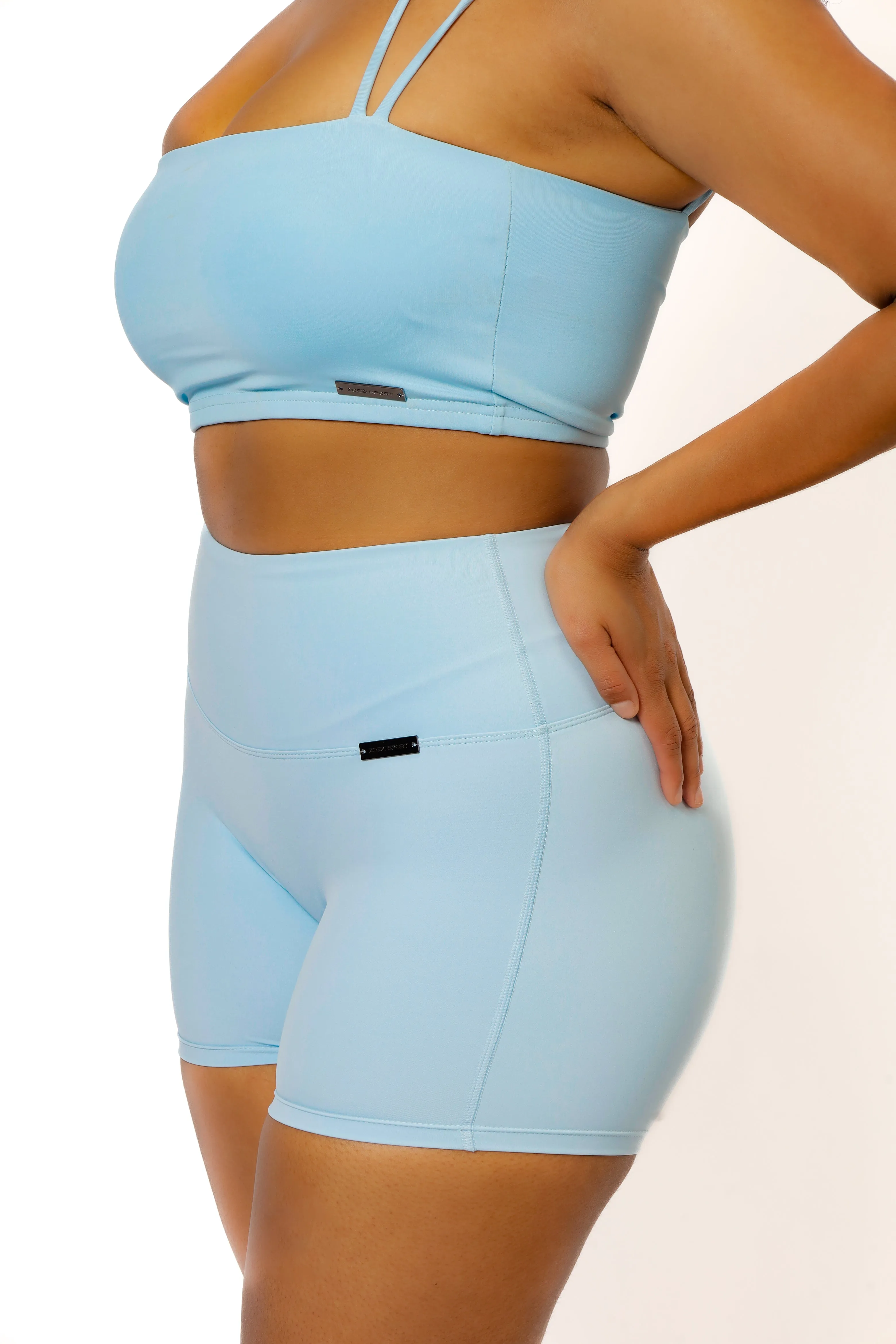 MIZO Pastel 4" High Waisted Non-Seamless Compression Workout Shorts