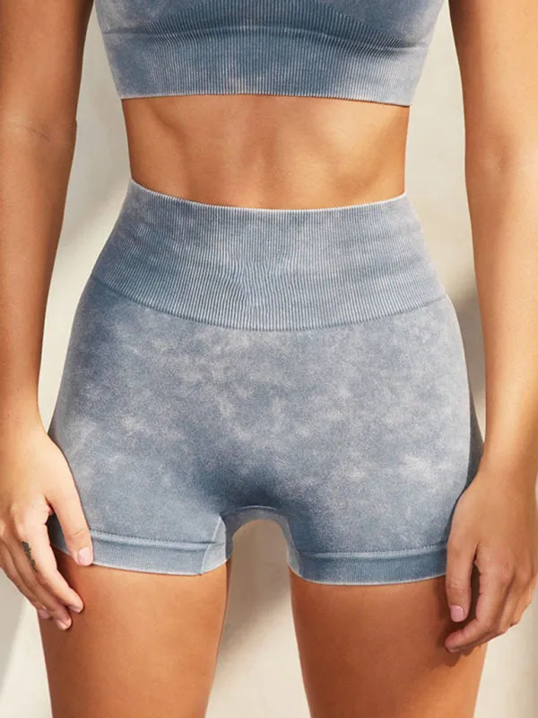 Multi-color yoga sports short-sleeved shorts set