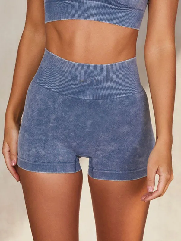 Multi-color yoga sports short-sleeved shorts set