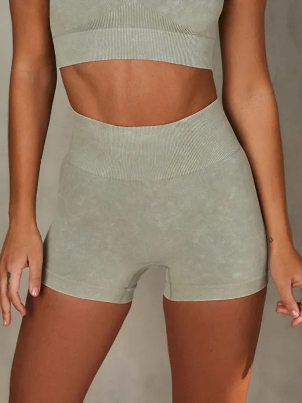 Multi-color yoga sports short-sleeved shorts set