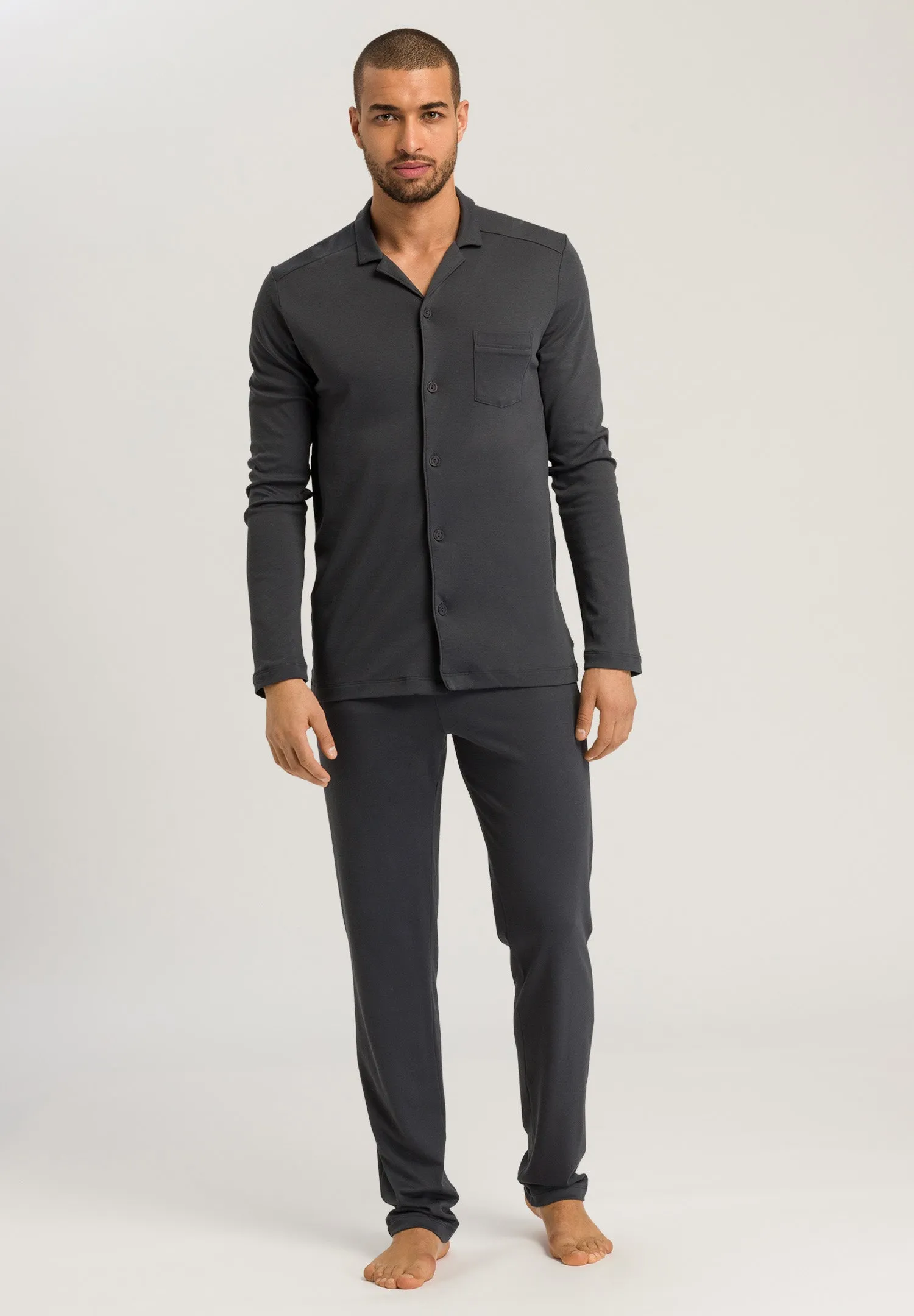 Night And Day Button Front Cotton Pajama Set | Dark Shale 75587-2844