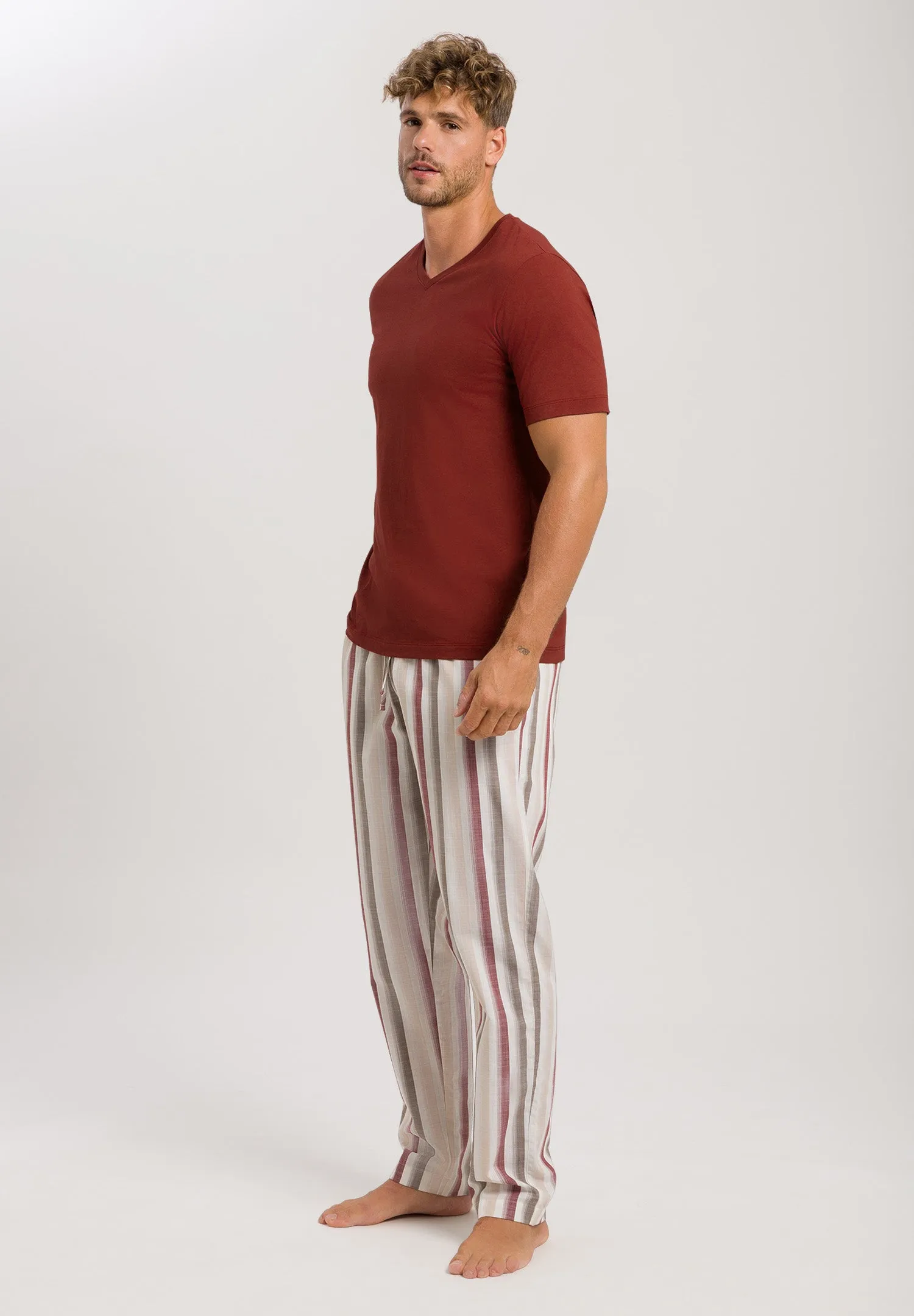 Night And Day Cotton Woven Pajama Pants | Russet Beige Stripe 75114-2876