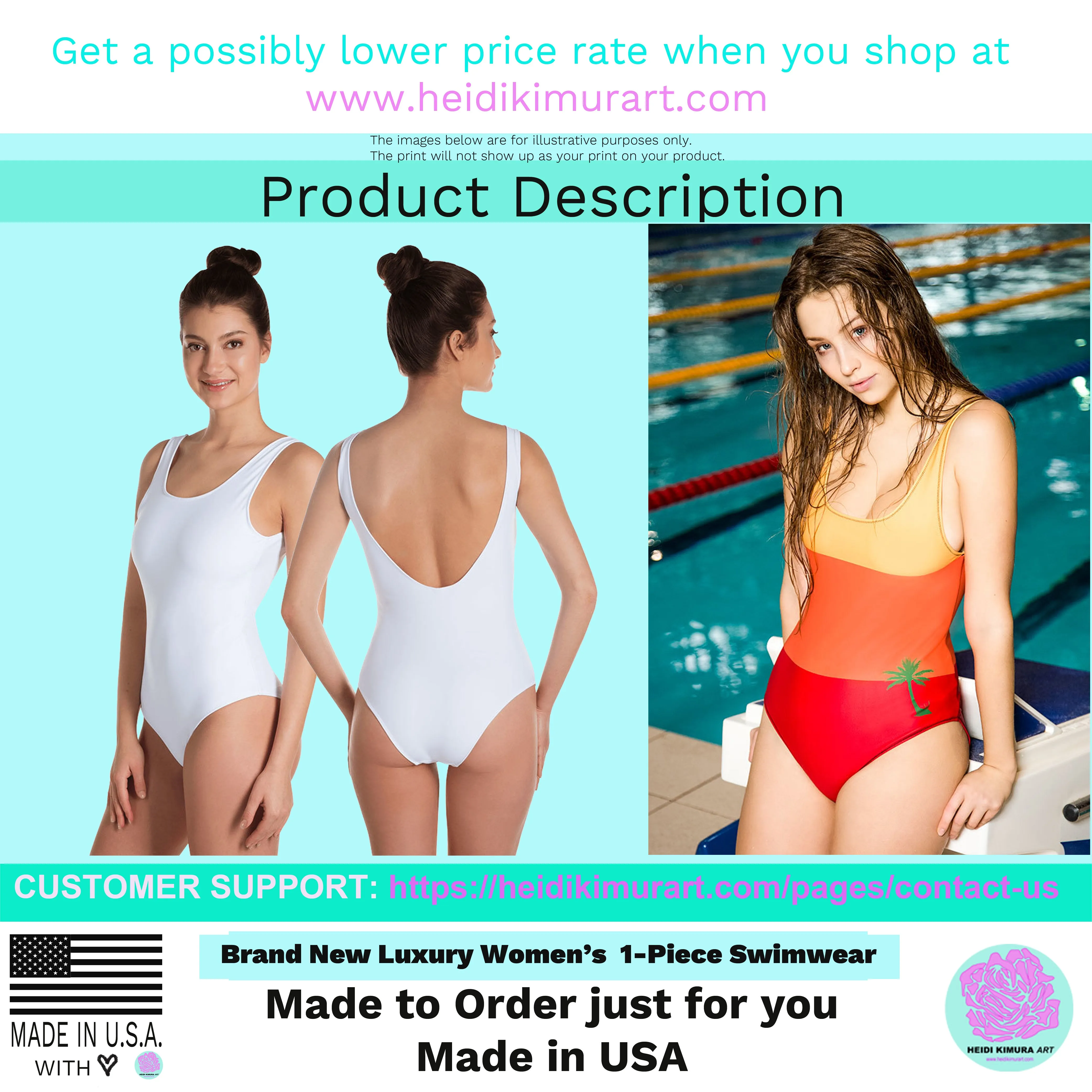 Orange Tiger Stripe Swimwear, Animal Print Women's Luxury 1-Pc Swimsuit-Made in USA/EU