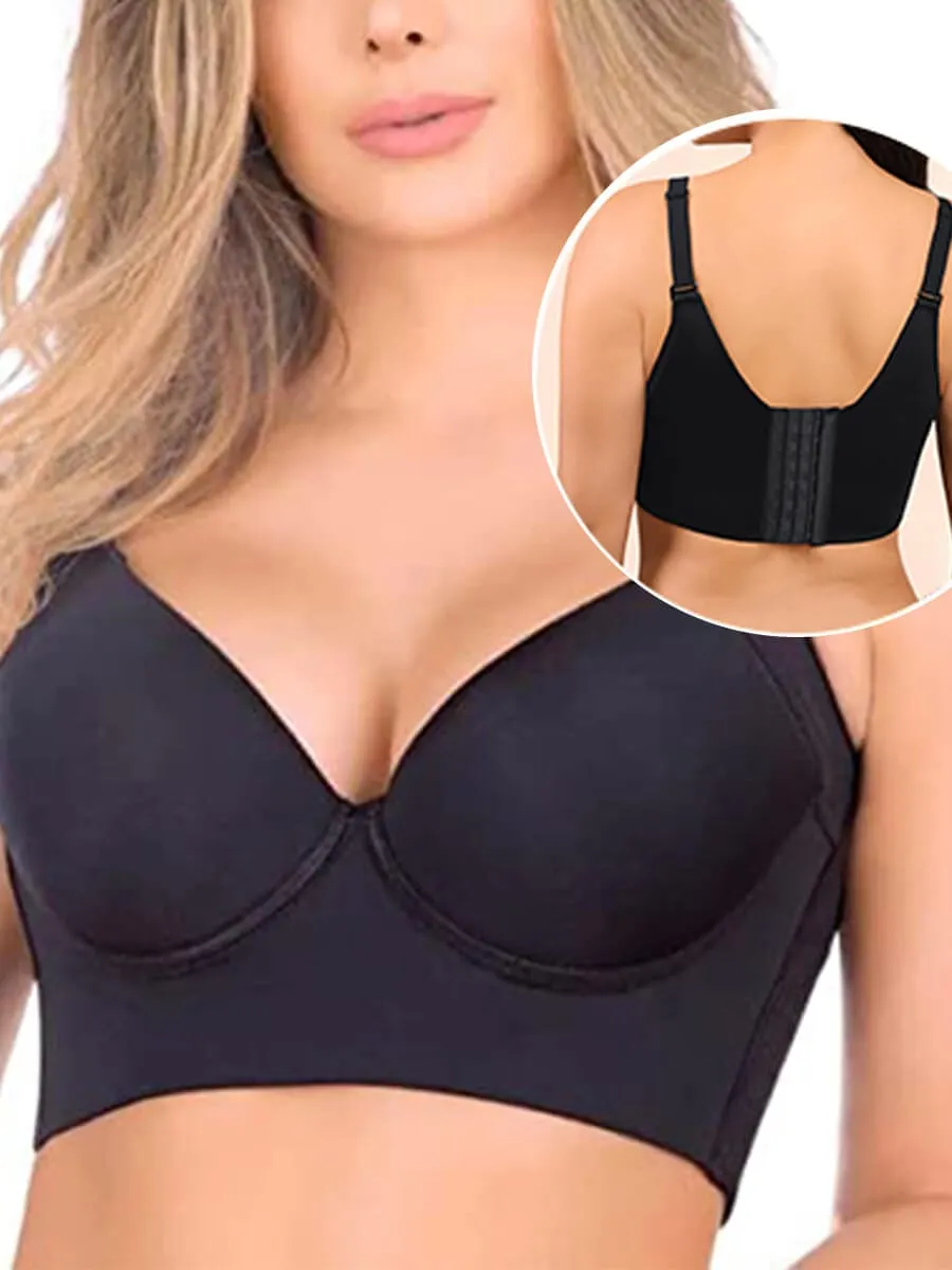 PowerSculpt® Adjustable Deep Cut Wireless Push Up Shaper Bra
