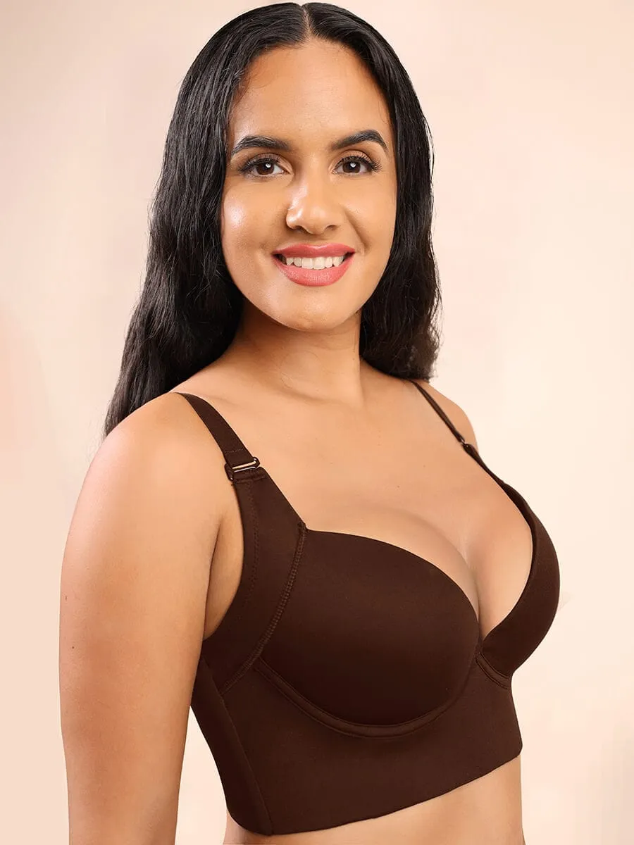 PowerSculpt® Adjustable Deep Cut Wireless Push Up Shaper Bra