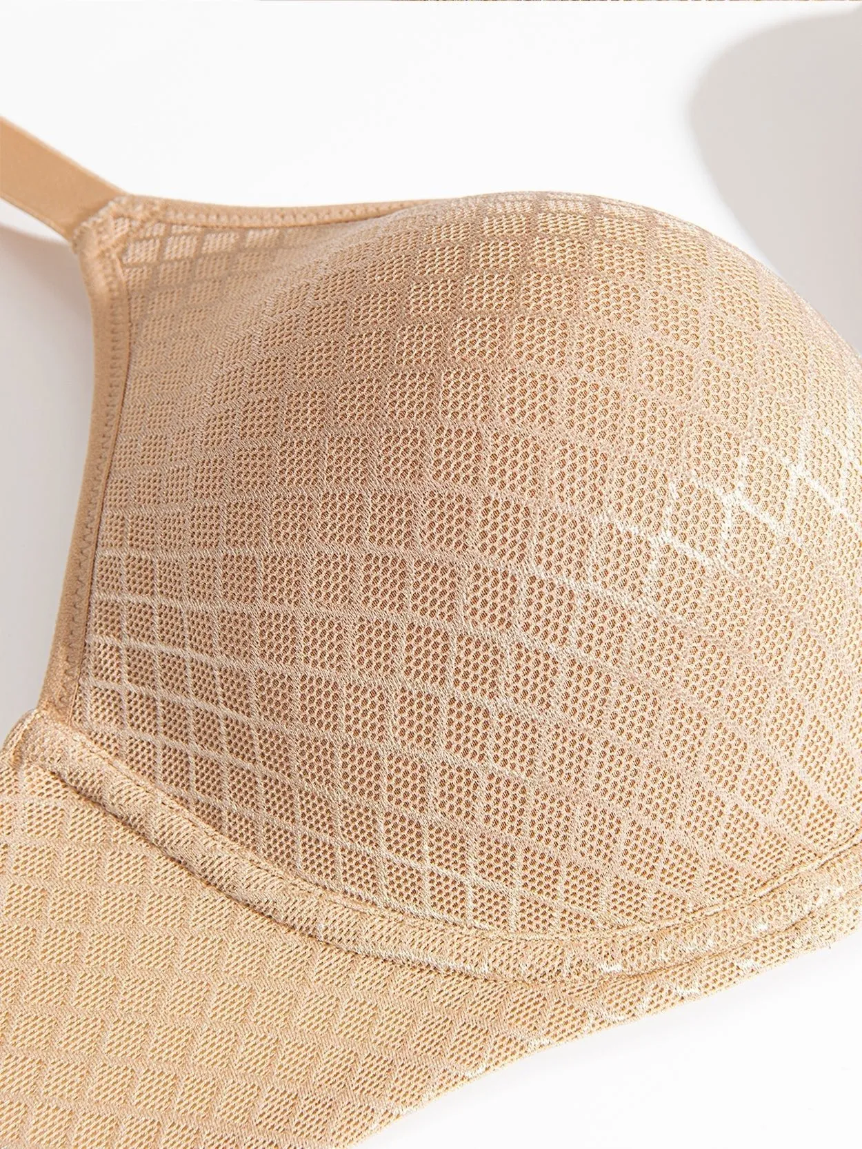 Push Up Temptation Underwired Plaid Breathable Bra Nude
