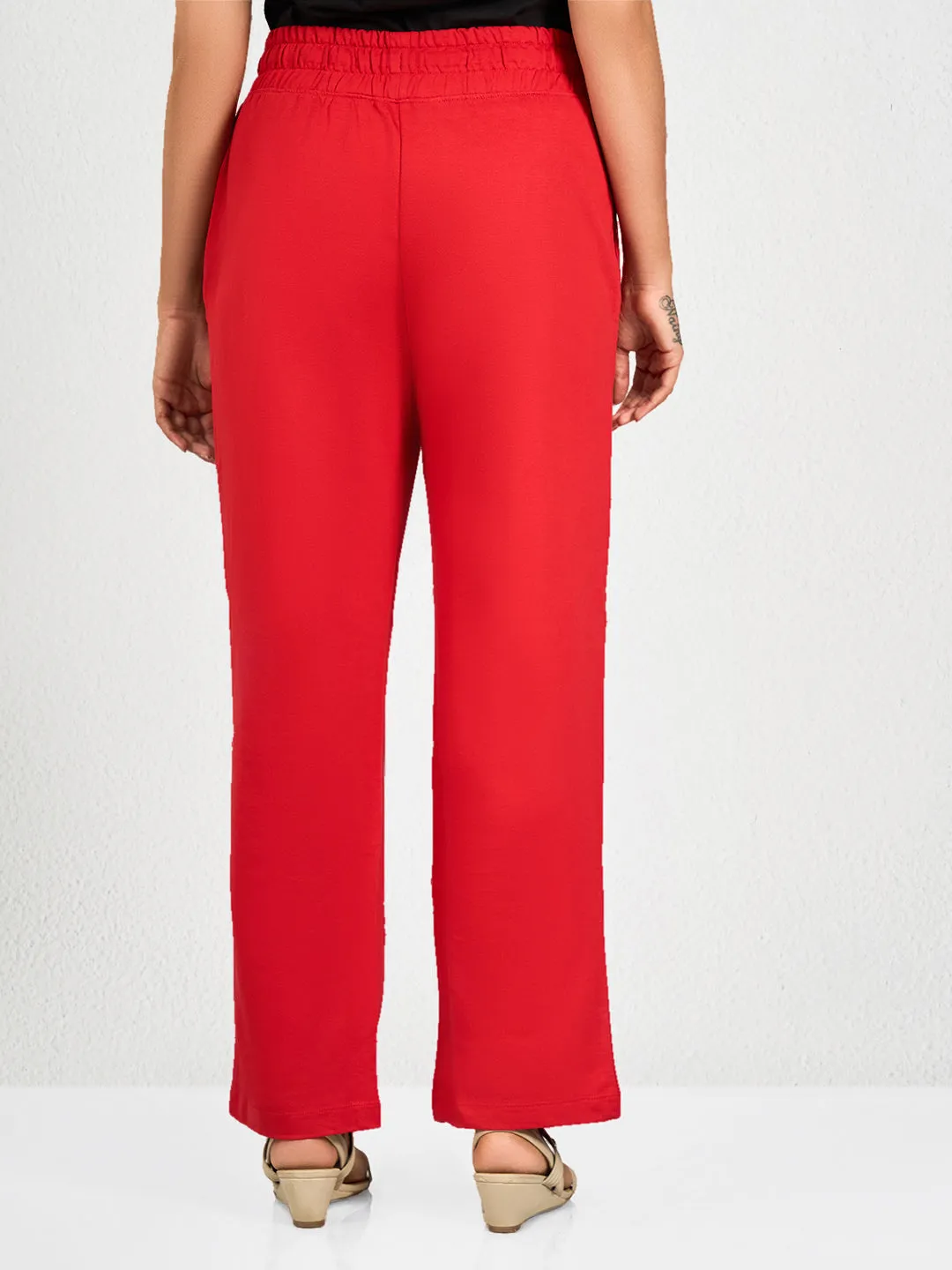 Red Solid RL Track Pant