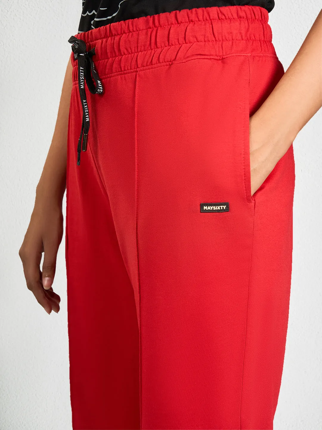 Red Solid RL Track Pant