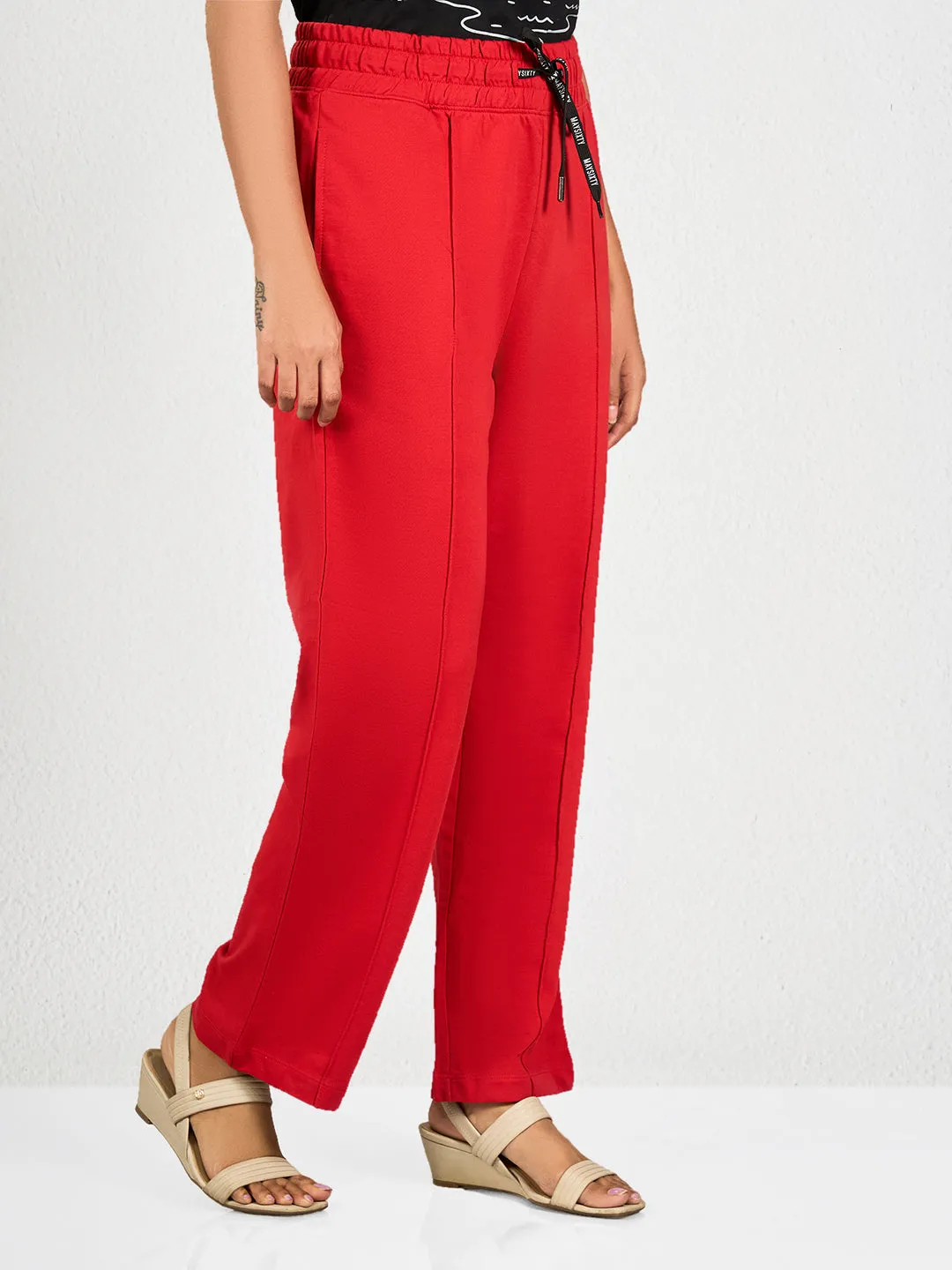 Red Solid RL Track Pant