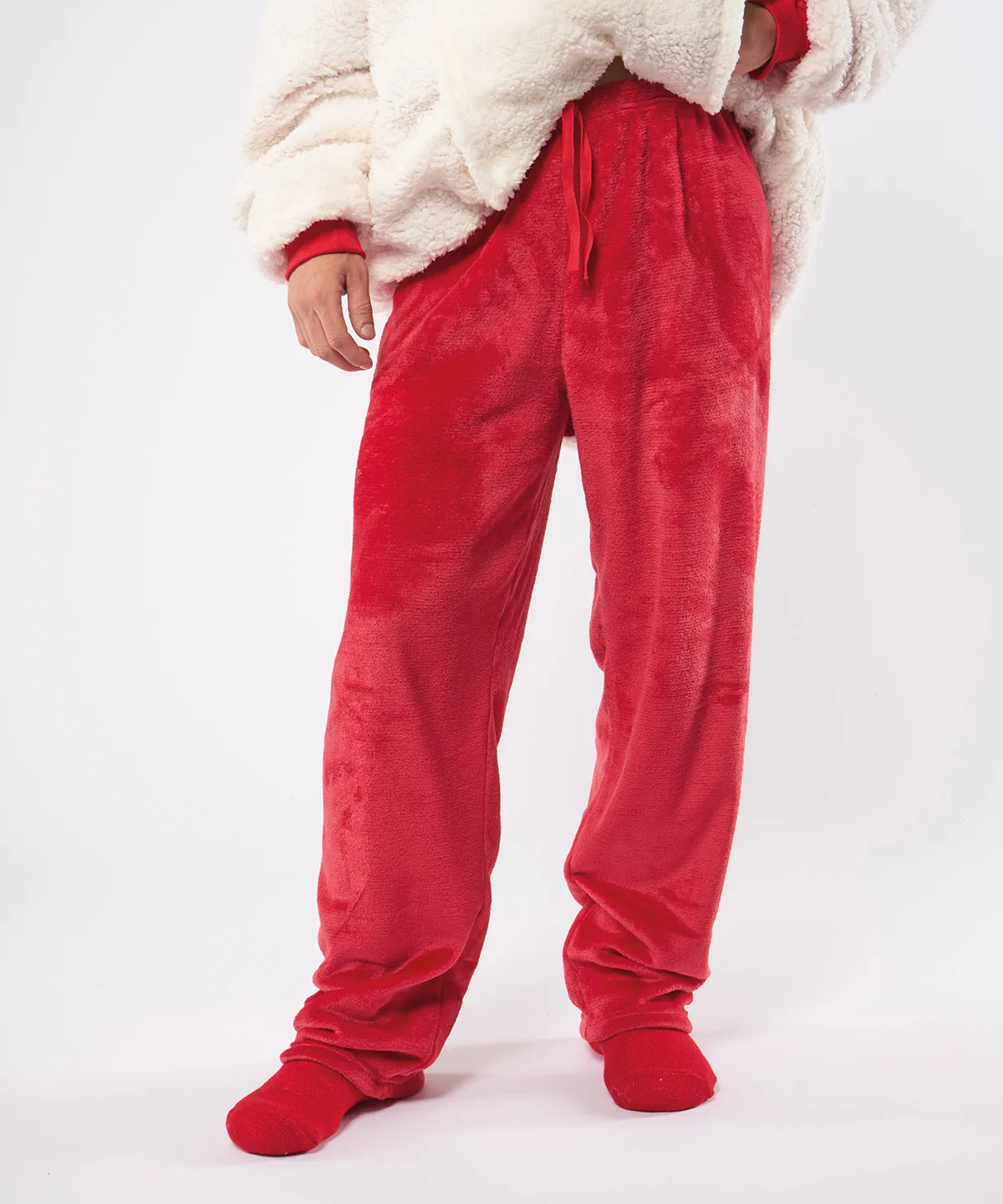 Red - The Ribbon luxury Eskimo-style fleece pants