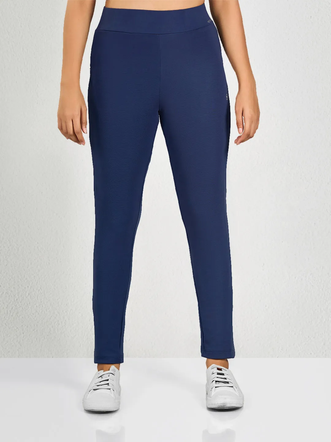 Rib Blue Solid NM Yoga Pants