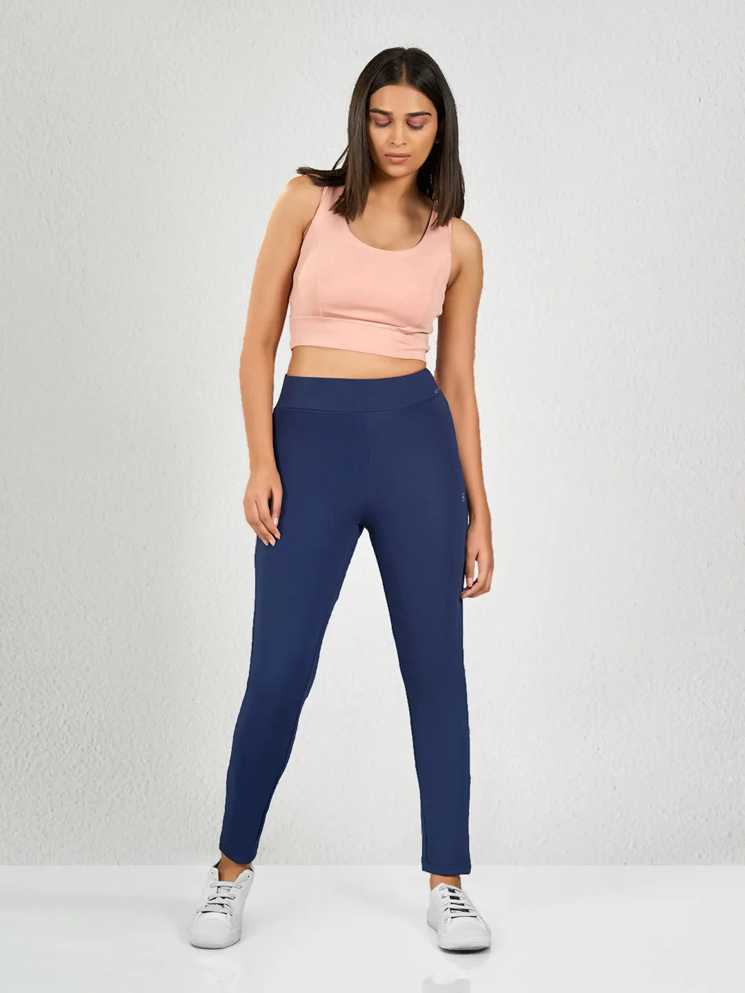 Rib Blue Solid NM Yoga Pants