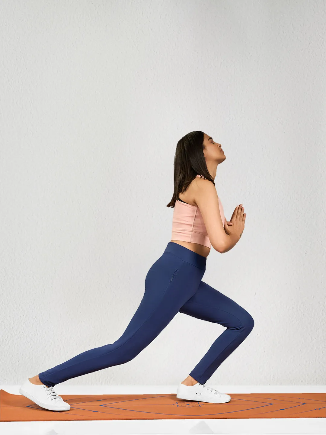 Rib Blue Solid NM Yoga Pants