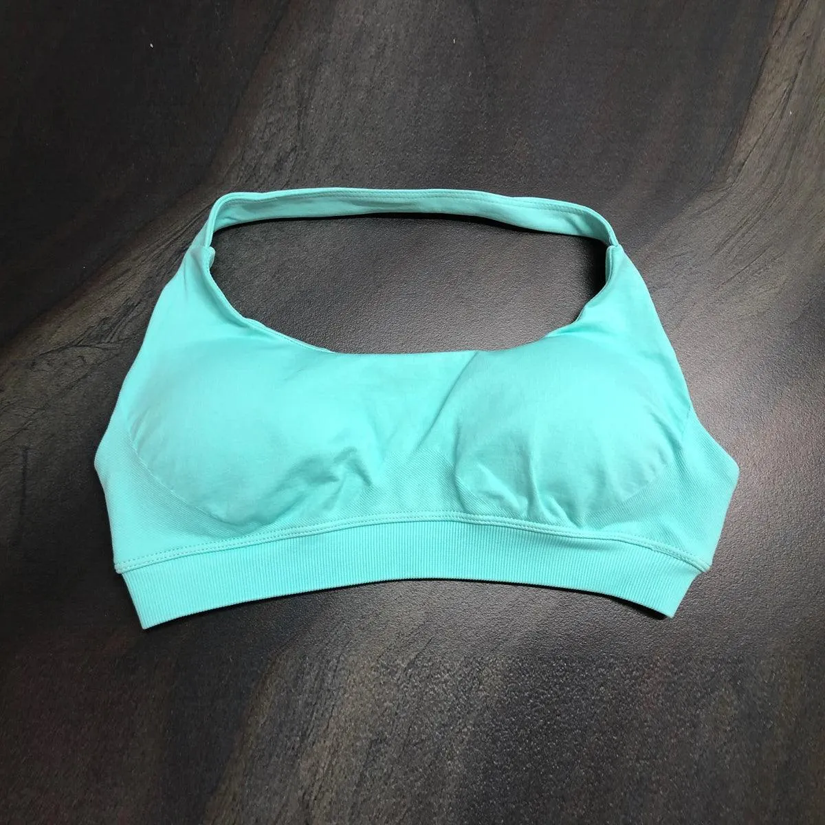 Seamless Halter Neck Sports Bra with Open Back for Women - Medium Support Workout & Yoga Crop Top