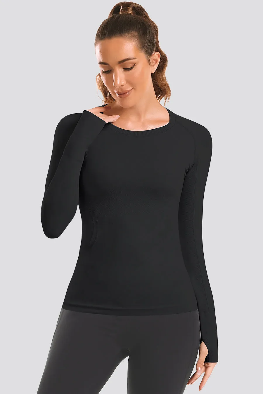 Seamless Long Sleeve Tops （Thumb Hole）