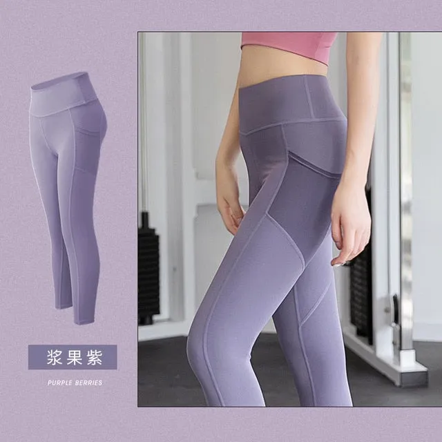 Seamless Yoga Leggings Women Fitness High Waist Yoga Pants with Phone Pocket Sportwear Gym Training Sport Running Tights