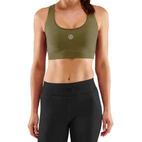 SKINS SERIES-3 WOMEN'S ACTIVE BRA OLIVE