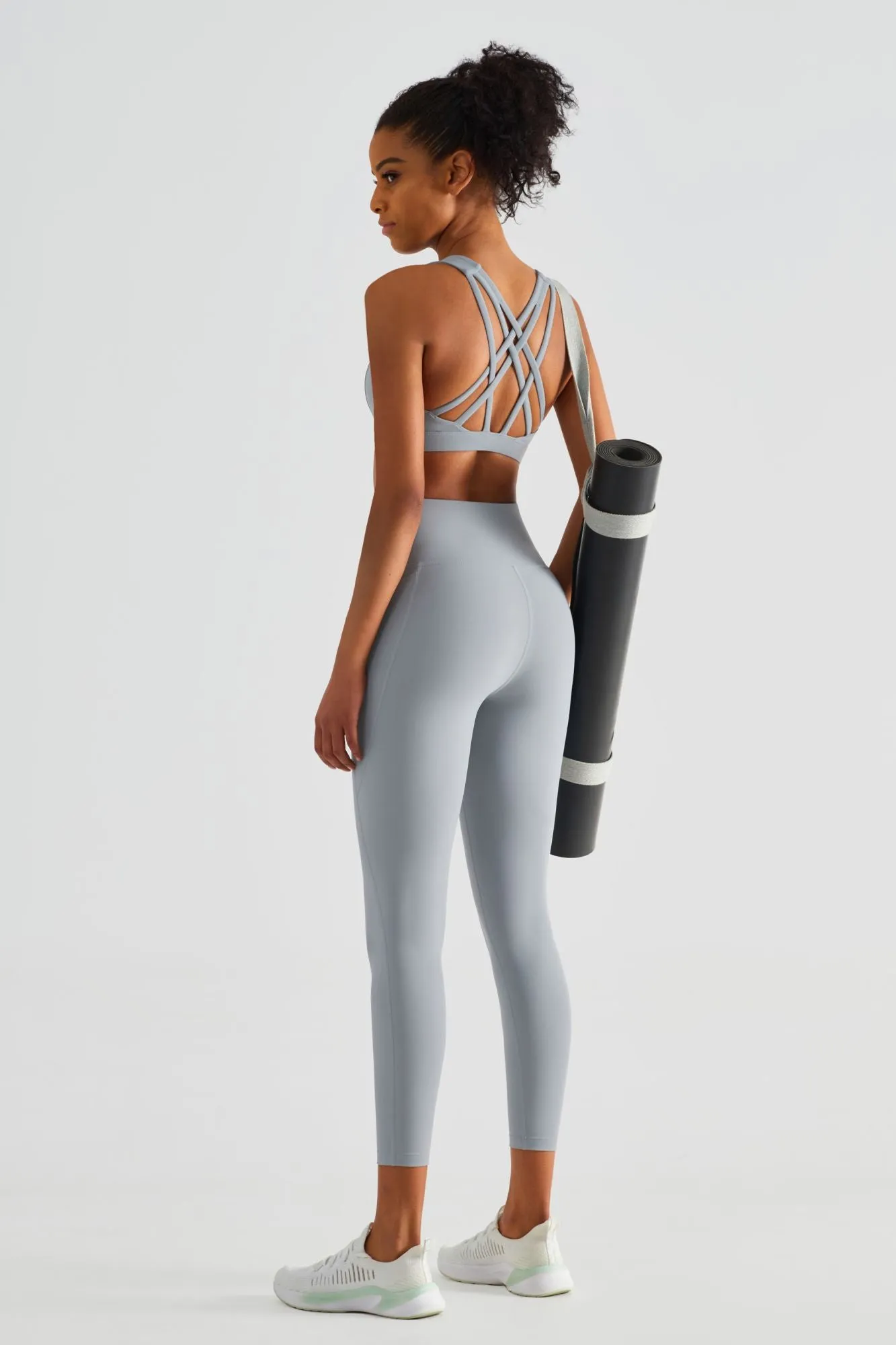 Strappy Sports Bra & Yoga Leggings Activewear Set