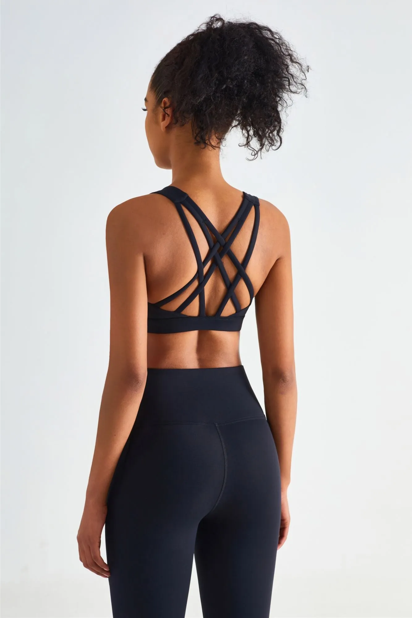 Strappy Sports Bra & Yoga Leggings Activewear Set