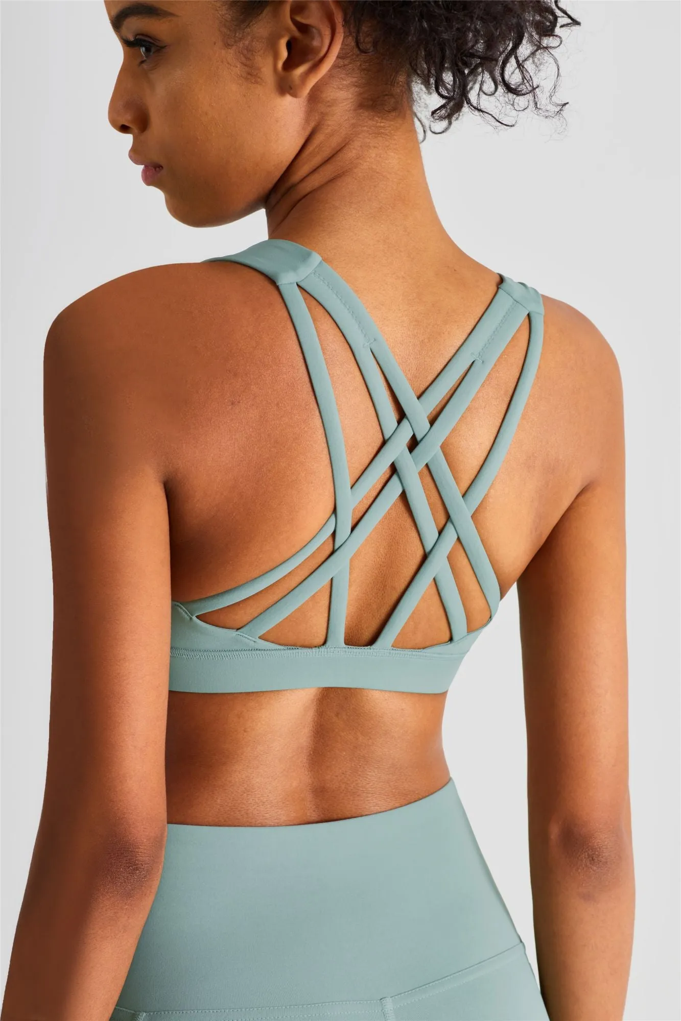 Strappy Sports Bra & Yoga Leggings Activewear Set