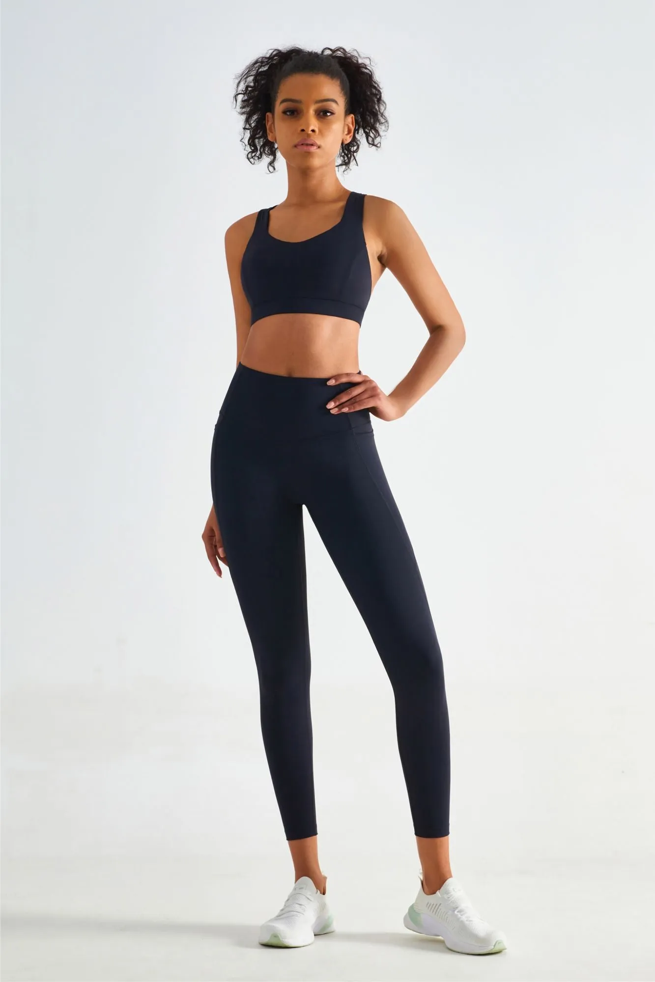 Strappy Sports Bra & Yoga Leggings Activewear Set