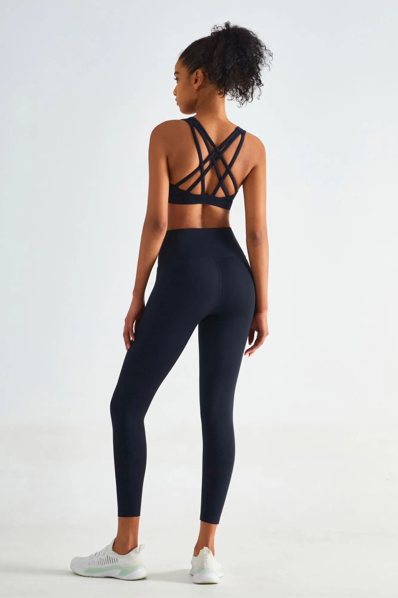 Strappy Sports Bra & Yoga Leggings Activewear Set