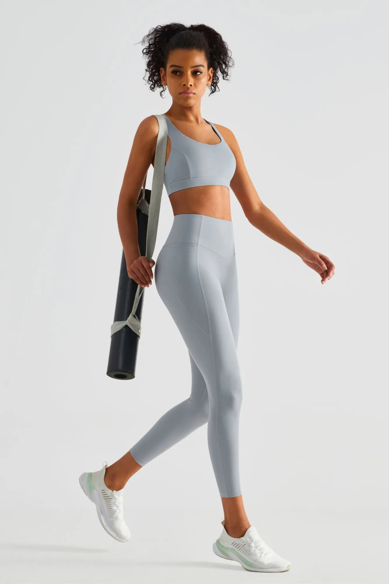 Strappy Sports Bra & Yoga Leggings Activewear Set