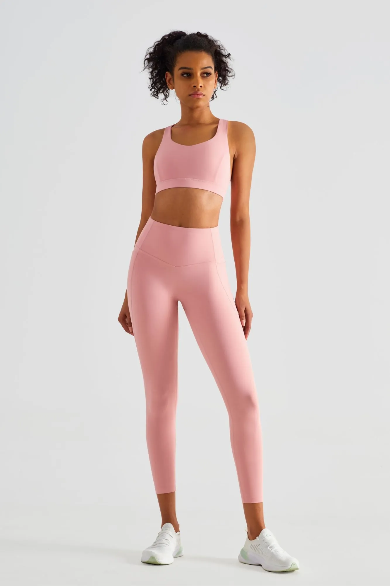 Strappy Sports Bra & Yoga Leggings Activewear Set