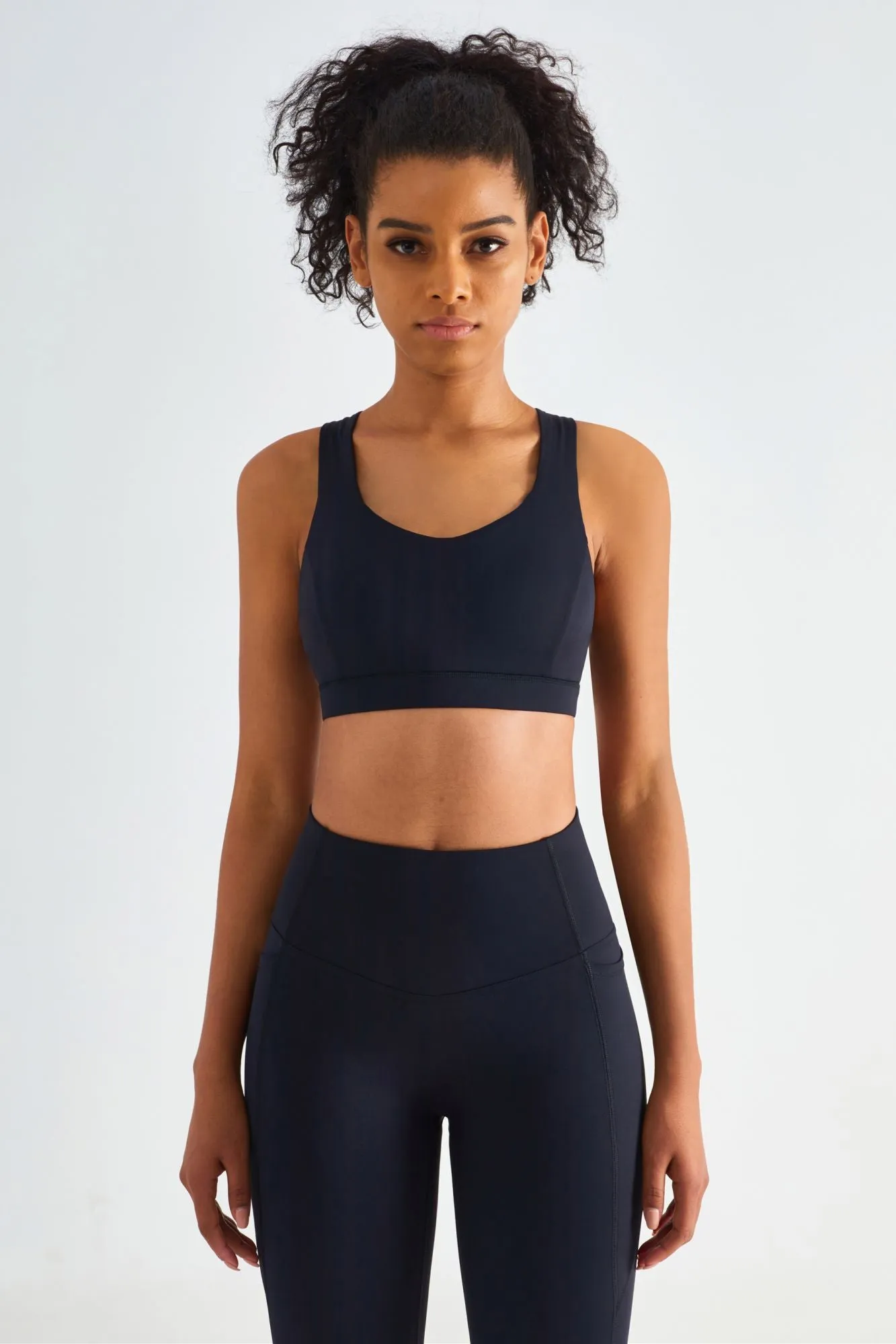 Strappy Sports Bra & Yoga Leggings Activewear Set