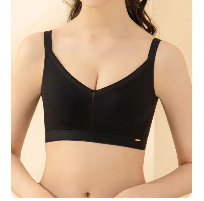 Summer Seamless Glossy Mesh Adjustable Underwear Push-Up Mid-Thin Style Big Breasts Strip Bra