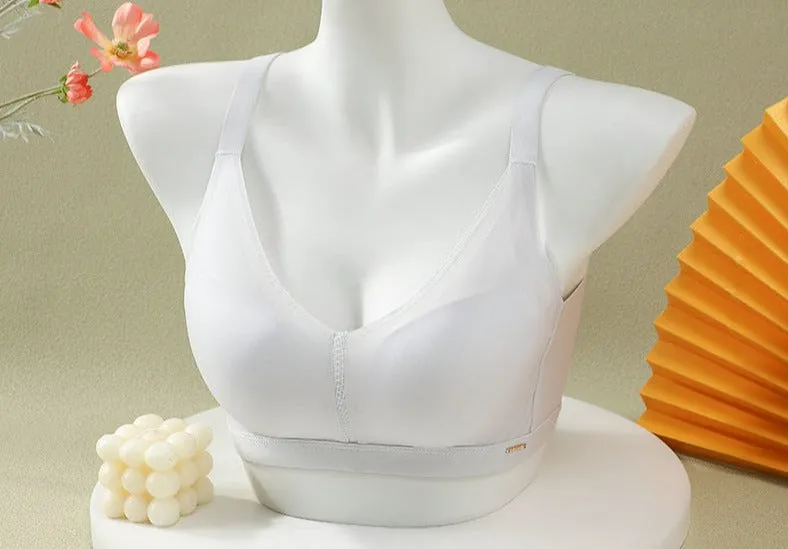 Summer Seamless Glossy Mesh Adjustable Underwear Push-Up Mid-Thin Style Big Breasts Strip Bra